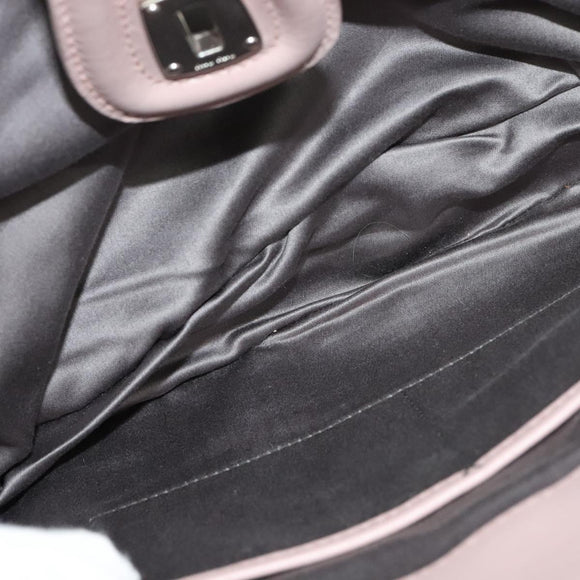 Miu Miu Hand Bag Leather 2way Pink Silver Auth sw284V