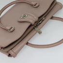 Miu Miu Hand Bag Leather 2way Pink Silver Auth sw284V-6