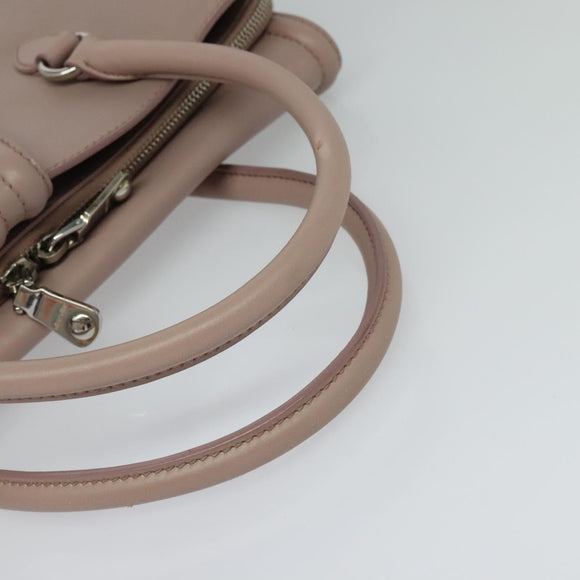 Miu Miu Hand Bag Leather 2way Pink Silver Auth sw284V