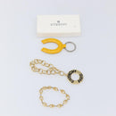 GIVENCHY Bracelet Metal 3 Set Gold Tone Orange Auth SW2853-27