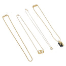GIVENCHY Necklace Metal 4 Set Gold Tone Auth SW2854-1