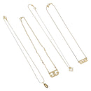 GIVENCHY Necklace Metal 4 Set Gold Tone Auth SW2855-1