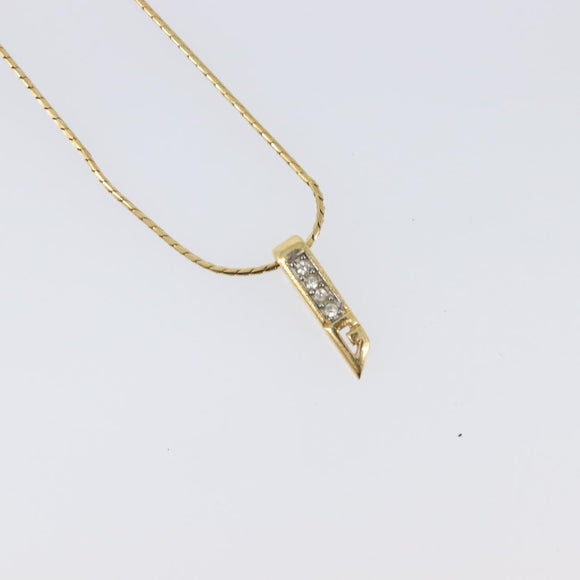 GIVENCHY Necklace Metal 4 Set Silver Gold Tone Auth SW2856