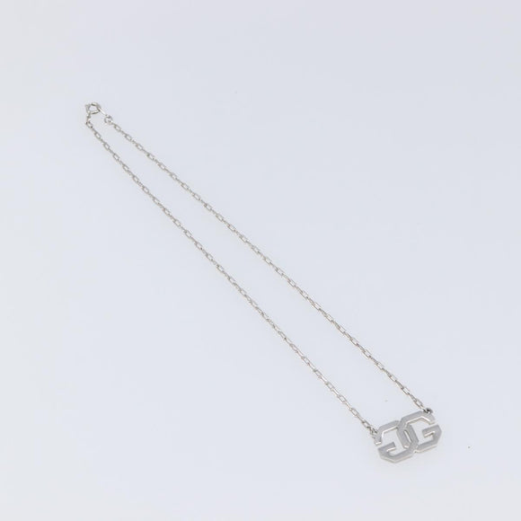 GIVENCHY Necklace Metal 4 Set Silver Gold Tone Auth SW2856