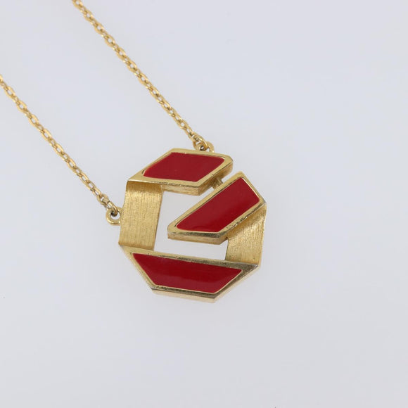 GIVENCHY Necklace Metal 4 Set Silver Gold Tone Auth SW2856