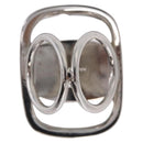 Salvatore Ferragamo Vala Scarf Ring Metal Silver Auth SW2860V-3