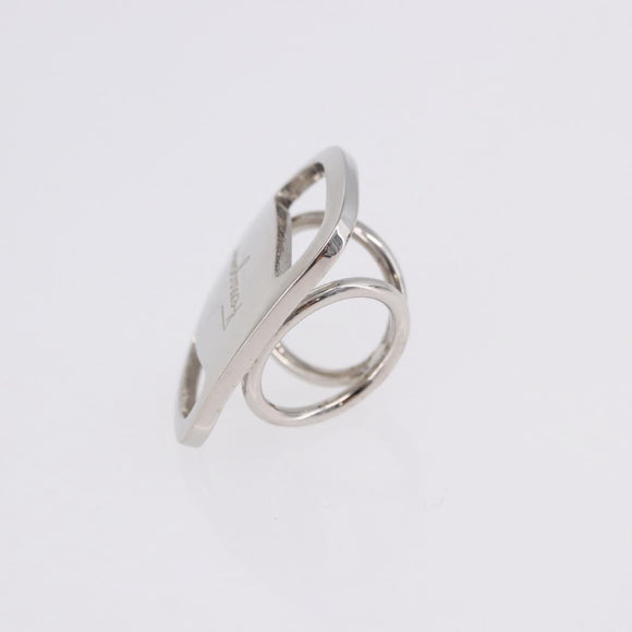 Salvatore Ferragamo Vala Scarf Ring Metal Silver Auth SW2860V
