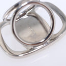 Salvatore Ferragamo Vala Scarf Ring Metal Silver Auth SW2860V-7