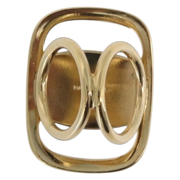 Salvatore Ferragamo Vala Scarf Ring Metal Gold Tone Auth SW2861V