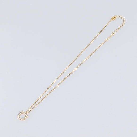 Salvatore Ferragamo Gancini Necklace metal Gold Tone Auth SW2862M