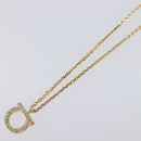Salvatore Ferragamo Gancini Necklace metal Gold Tone Auth SW2862M-4