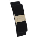 Salvatore Ferragamo Vala Valletta Hair Clip Canvas Black Gold Auth SW2863V-1