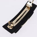 Salvatore Ferragamo Vala Valletta Hair Clip Canvas Black Gold Auth SW2863V-7
