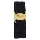 Salvatore Ferragamo Vala Valletta Hair Clip Canvas Black Gold Auth SW2864-2