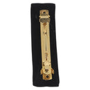 Salvatore Ferragamo Vala Valletta Hair Clip Canvas Black Gold Auth SW2864-3