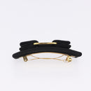 Salvatore Ferragamo Vala Valletta Hair Clip Canvas Black Gold Auth SW2864-5