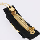 Salvatore Ferragamo Vala Valletta Hair Clip Canvas Black Gold Auth SW2864-7