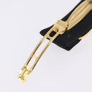 Salvatore Ferragamo Vala Valletta Hair Clip Canvas Black Gold Auth SW2864-8