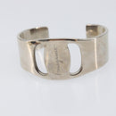 Salvatore Ferragamo Bangle Metal 2 Set Silver Black Auth SW2865-7