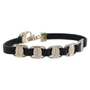 Salvatore Ferragamo Vala Bracelet Leather Black Gold Auth SW2868-1
