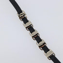 Salvatore Ferragamo Vala Bracelet Leather Black Gold Auth SW2868-10