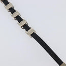 Salvatore Ferragamo Vala Bracelet Leather Black Gold Auth SW2868-11
