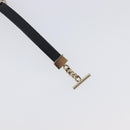 Salvatore Ferragamo Vala Bracelet Leather Black Gold Auth SW2868-12
