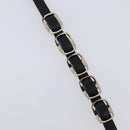 Salvatore Ferragamo Vala Bracelet Leather Black Gold Auth SW2868-16
