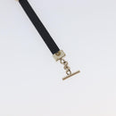 Salvatore Ferragamo Vala Bracelet Leather Black Gold Auth SW2868-18