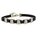 Salvatore Ferragamo Vala Bracelet Leather Black Gold Auth SW2868-2