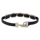 Salvatore Ferragamo Vala Bracelet Leather Black Gold Auth SW2868-3
