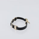 Salvatore Ferragamo Vala Bracelet Leather Black Gold Auth SW2868-4