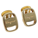 Salvatore Ferragamo Vala Earring Metal Gold Tone Auth SW2870-1