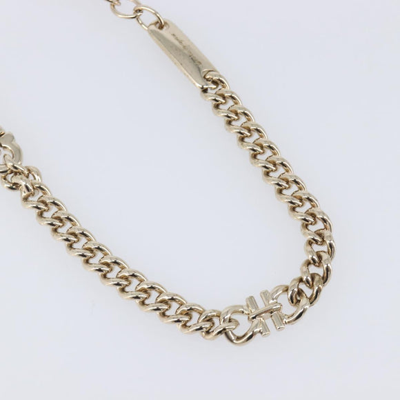 Salvatore Ferragamo Choker Necklace Metal 3 Set Gold Tone Auth SW2871