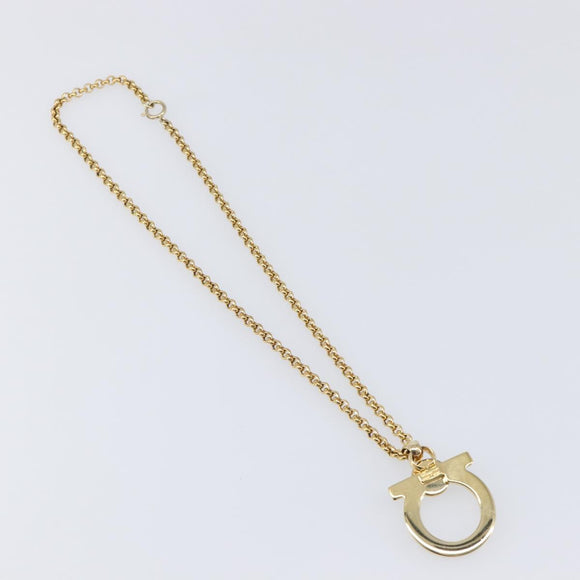 Salvatore Ferragamo Choker Necklace Metal 3 Set Gold Tone Auth SW2871