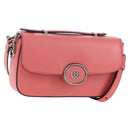 GUCCI Double G Chain Shoulder Bag Leather Pink Silver 739722 Auth SW2873SAM-1