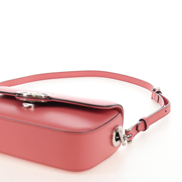 GUCCI Double G Chain Shoulder Bag Leather Pink Silver 739722 Auth SW2873SAM