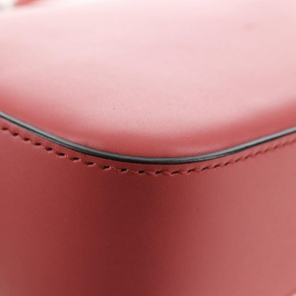GUCCI Double G Chain Shoulder Bag Leather Pink Silver 739722 Auth SW2873SAM