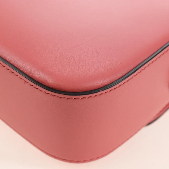 GUCCI Double G Chain Shoulder Bag Leather Pink Silver 739722 Auth SW2873SAM
