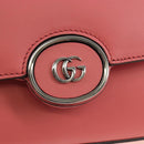 GUCCI Double G Chain Shoulder Bag Leather Pink Silver 739722 Auth SW2873SAM-17
