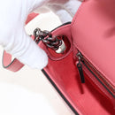 GUCCI Double G Chain Shoulder Bag Leather Pink Silver 739722 Auth SW2873SAM-22