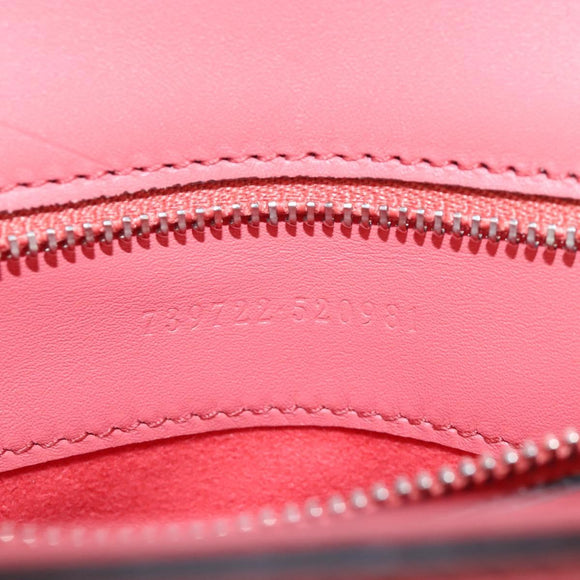 GUCCI Double G Chain Shoulder Bag Leather Pink Silver 739722 Auth SW2873SAM