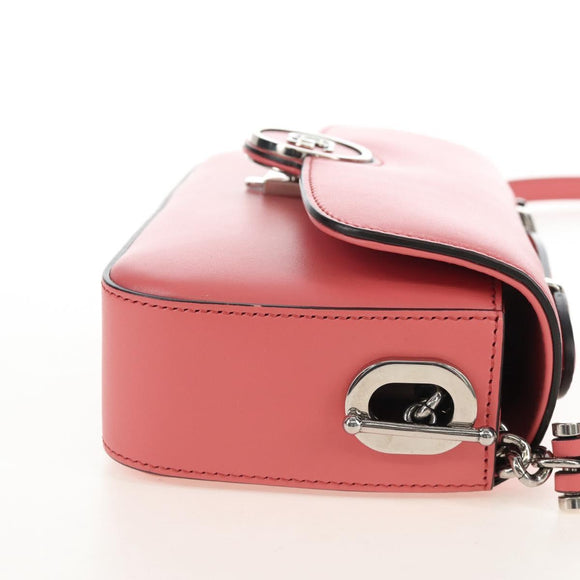 GUCCI Double G Chain Shoulder Bag Leather Pink Silver 739722 Auth SW2873SAM