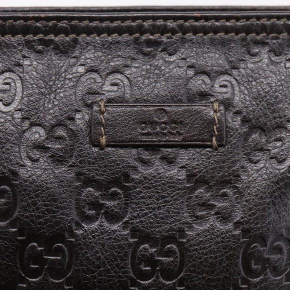 GUCCI GuccissimaGG Shoulder Bag Leather Dark Brown Gold Tone 201538 Auth SW2875V