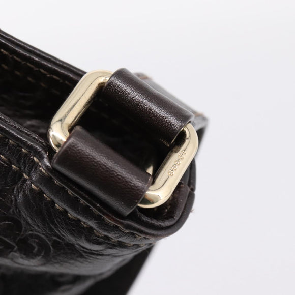 GUCCI GuccissimaGG Shoulder Bag Leather Dark Brown Gold Tone 201538 Auth SW2875V