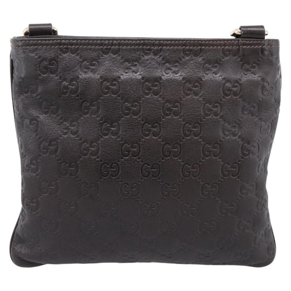 GUCCI GuccissimaGG Shoulder Bag Leather Dark Brown Gold Tone 201538 Auth SW2875V