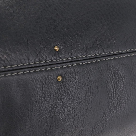 Chloe Paddington Hand Bag Leather Black Gold Tone Auth SW2877V