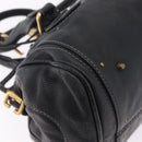 Chloe Paddington Hand Bag Leather Black Gold Tone Auth SW2877V-13