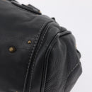 Chloe Paddington Hand Bag Leather Black Gold Tone Auth SW2877V-14