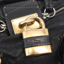 Chloe Paddington Hand Bag Leather Black Gold Tone Auth SW2877V-17